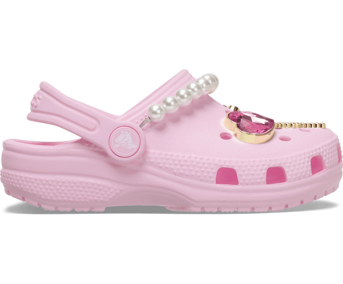 Crocs Toddler Classic Pearl Glam Clog - Pink Milk