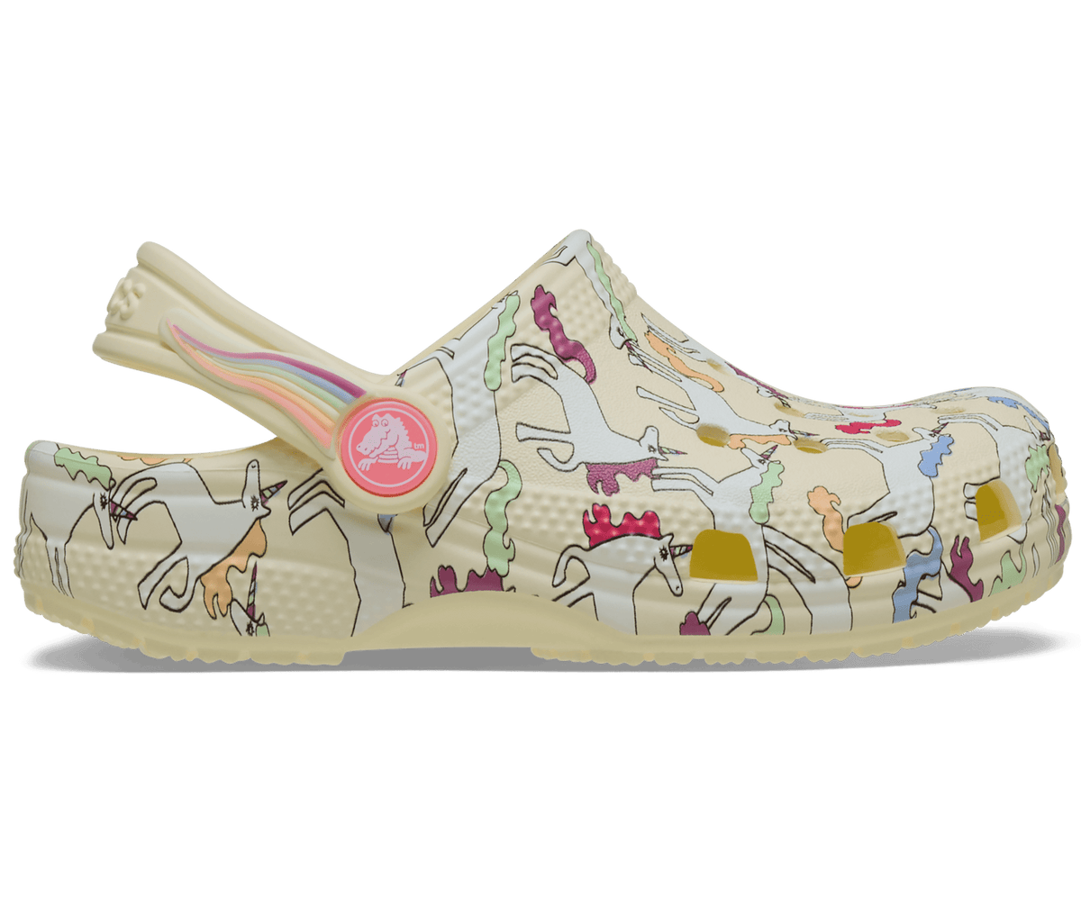 Crocs Toddler Classic Unicorn Graphic Clog - Yellow Light
