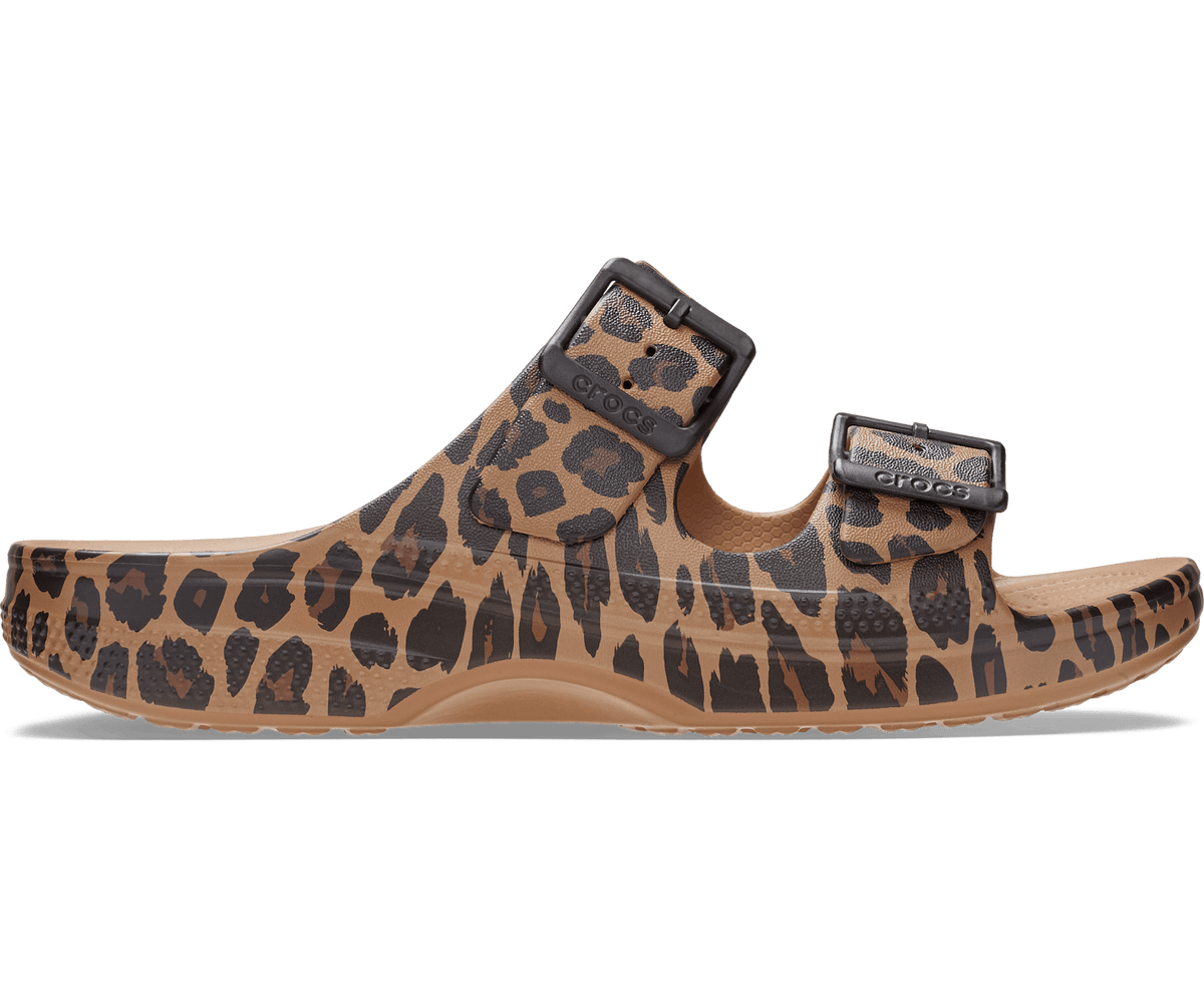 Crocs Women's Animal Saturday Sandal - Sepia/Leopard