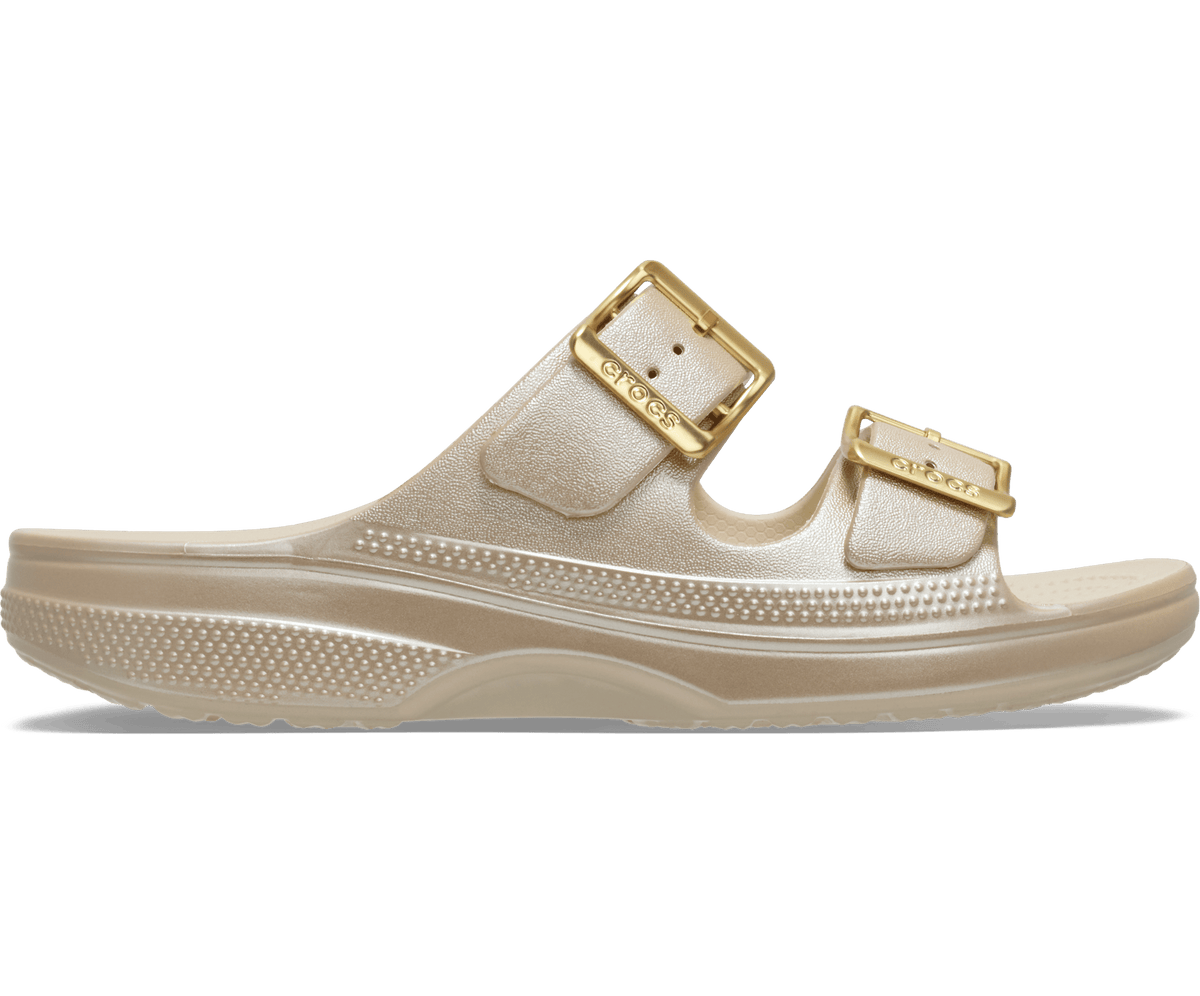 Crocs Women's Saturday Tinted Metallic Sandal - Frappé / Gold
